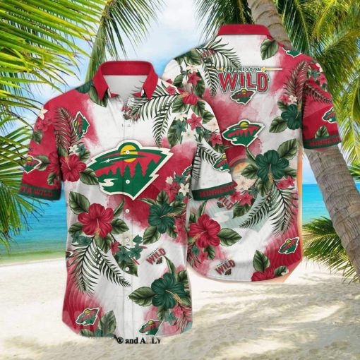 Minnesota Wild NHL Flower All Over Print Unisex Hawaiian Shirt