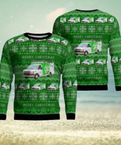 Minot, North Dakota, Trinity Health Community Ambulance Aop Christmas Ugly Sweater 3D