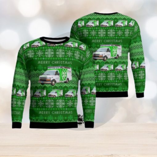 Minot, North Dakota, Trinity Health Community Ambulance Aop Christmas Ugly Sweater 3D