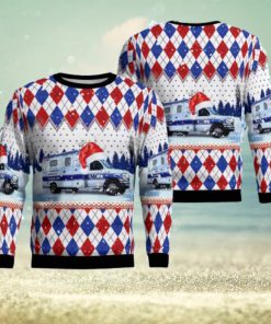 Monroe, Michigan, Monroe Community Ambulance Christmas Ugly Sweater 3D