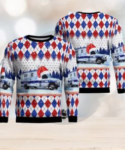 Monroe, Michigan, Monroe Community Ambulance Christmas Ugly Sweater 3D