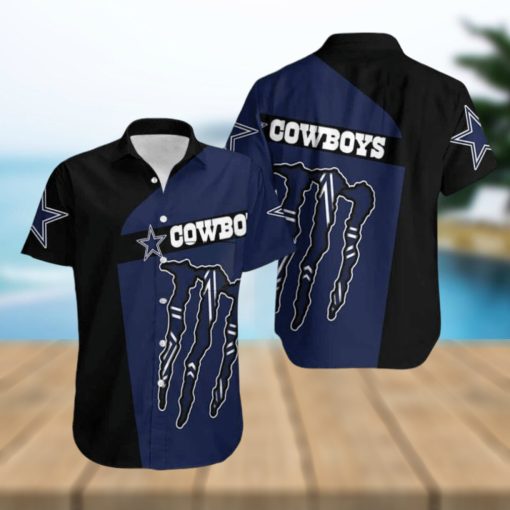 Monster Energy Dallas Cowboys Hawaiian Shirt Practical Beach Gift