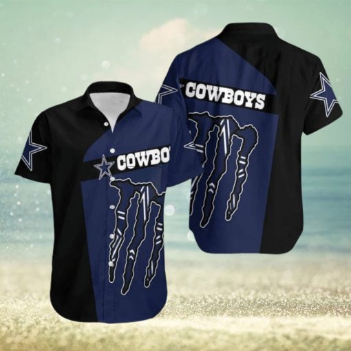 Monster Energy Dallas Cowboys Hawaiian Shirt Practical Beach Gift