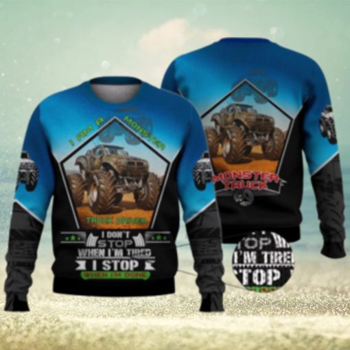 Monster Truck Driver 3D All Over Printed Shirts 3D Ugly Sweater Christmas Gift Sweater