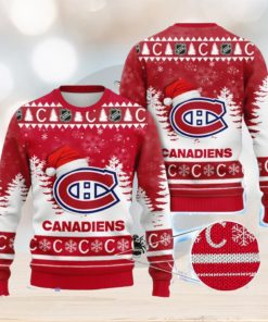 Montreal Canadiens Nhl Ice Hockey Christmas Santa Hat AOP Print 3D Ugly Sweater