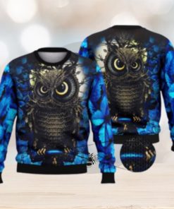 Moon Night Owl For Owl Lovers 3D Full Print Ugly Sweater Christmas Gift Sweater