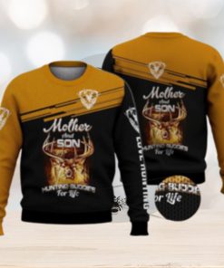 Mother And Son Huntting Buddies For Life Deer 3D Full Print Ugly Sweater Christmas Gift Sweater