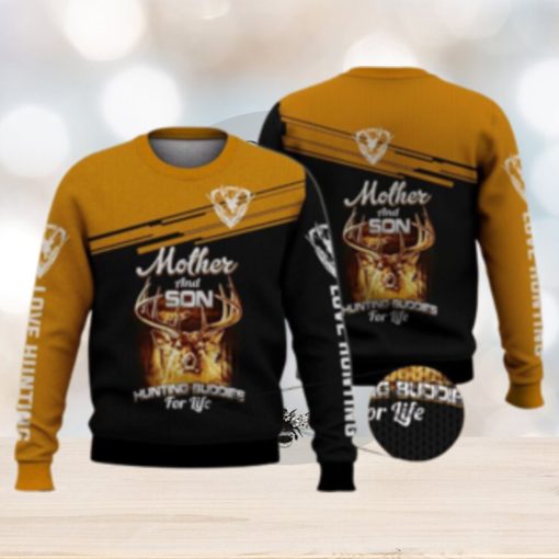 Mother And Son Huntting Buddies For Life Deer 3D Full Print Ugly Sweater Christmas Gift Sweater