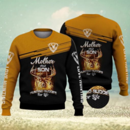 Mother And Son Huntting Buddies For Life Deer 3D Full Print Ugly Sweater Christmas Gift Sweater