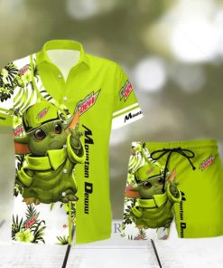 Mountain Dew Cute Baby Yoda Aloha Hawaiian Shirt And Shorts Men And Women Beach Gift