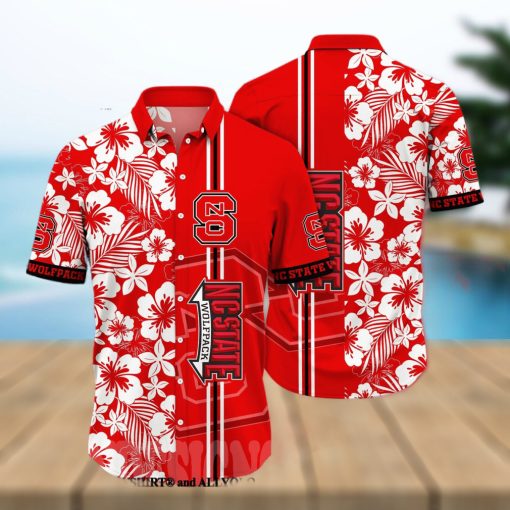 NC State Wolfpack NCAA Floral 3D All Over Print Hawaiian Shirt