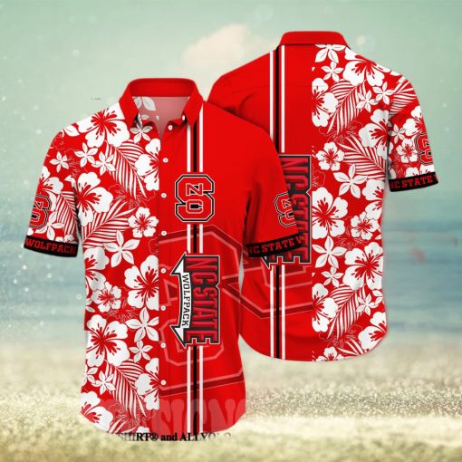 NC State Wolfpack NCAA Floral 3D All Over Print Hawaiian Shirt