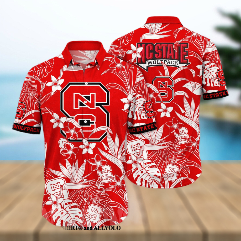 Nc State Wolfpack NCAA Flower Button Up Hawaiian Shirt 3D Shirt