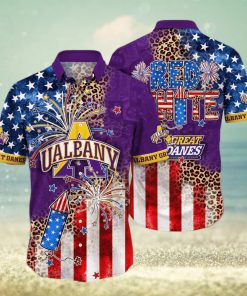 NCAA Albany Great Danes Hawaiian Shirt Fireworks Independence Day Beach Lovers Gift