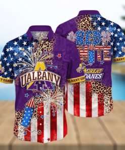 NCAA Albany Great Danes Hawaiian Shirt Fireworks Independence Day Beach Lovers Gift