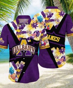 NCAA Albany Great Danes Hawaiian Shirt Flower And For Fans hawaiian shirt