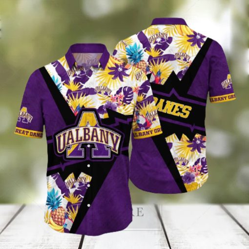 NCAA Albany Great Danes Hawaiian Shirt Flower And For Fans hawaiian shirt