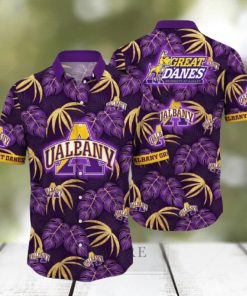 NCAA Albany Great Danes Hawaiian Shirt Palm Leaves Pattern Beach Gift For Friend hawaiian shirt