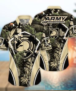 NCAA Army Black Knights Hawaiian Shirt Palm Leaves Pattern