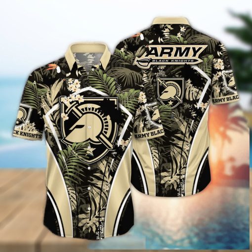 NCAA Army Black Knights Hawaiian Shirt Palm Leaves Pattern