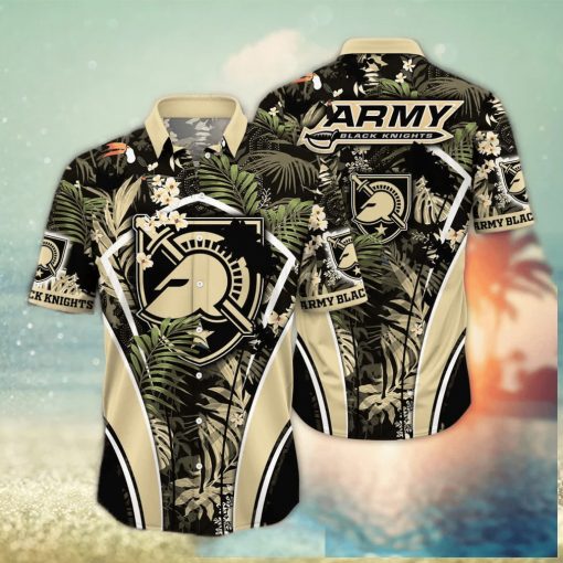 NCAA Army Black Knights Hawaiian Shirt Palm Leaves Pattern