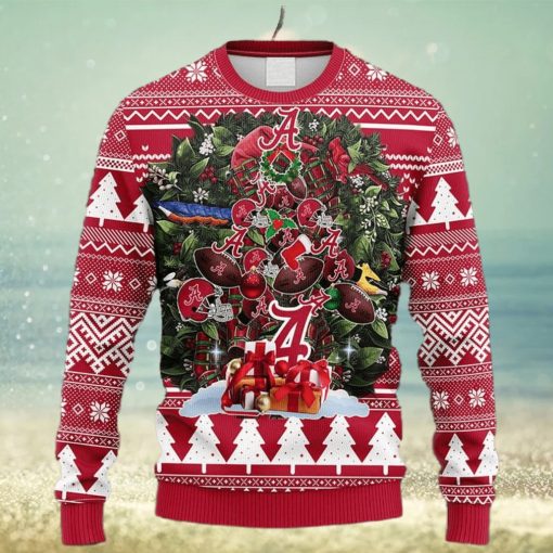 NCAA Christmas Alabama Crimson Tide Tree Ugly Christmas Fleece Sweater For Men Women