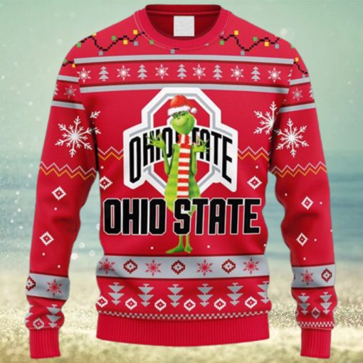 NCAA Christmas Ohio State Buckeyes Funny Grinch Christmas Ugly Sweater For Men Women