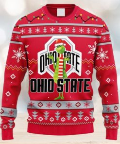 NCAA Christmas Ohio State Buckeyes Funny Grinch Christmas Ugly Sweater For Men Women