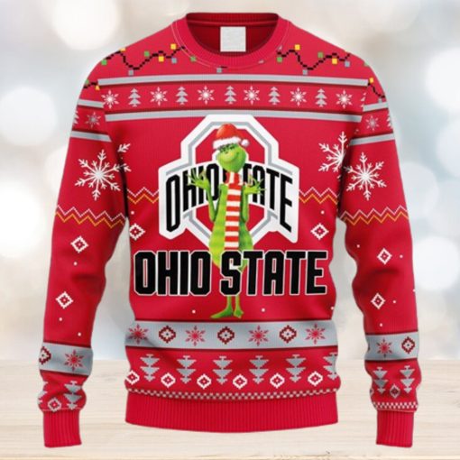 NCAA Christmas Ohio State Buckeyes Funny Grinch Christmas Ugly Sweater For Men Women