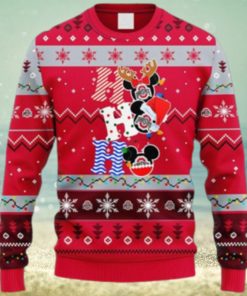 NCAA Christmas Ohio State Buckeyes HoHoHo Mickey Christmas Ugly Sweater For Men Women