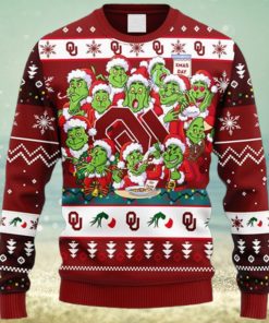 NCAA Christmas Oklahoma Sooners 12 Grinch Xmas Day Christmas Ugly Sweater For Men Women