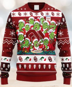 NCAA Christmas Oklahoma Sooners 12 Grinch Xmas Day Christmas Ugly Sweater For Men Women