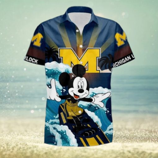 NCAA Disney Mickey Mouse Michigan Wolverines Hawaiian Shirt