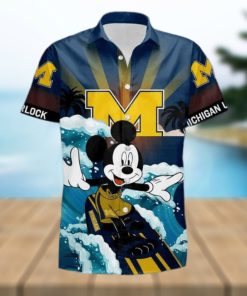 NCAA Disney Mickey Mouse Michigan Wolverines Hawaiian Shirt