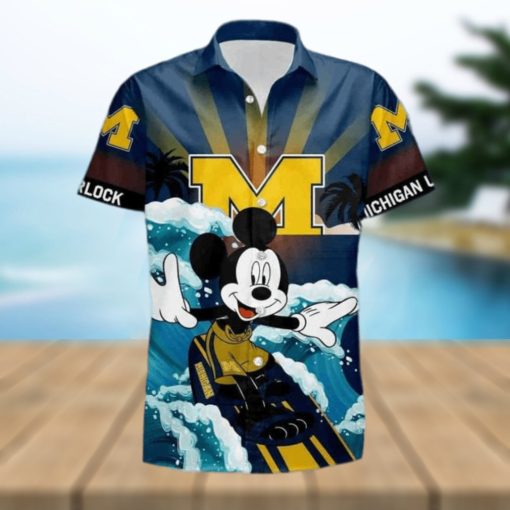 NCAA Disney Mickey Mouse Michigan Wolverines Hawaiian Shirt