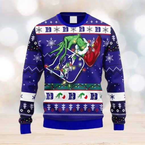 NCAA Duke Blue Devils Grinch Christmas Ugly 3D Sweater For Men And Women Gift Ugly Christmas