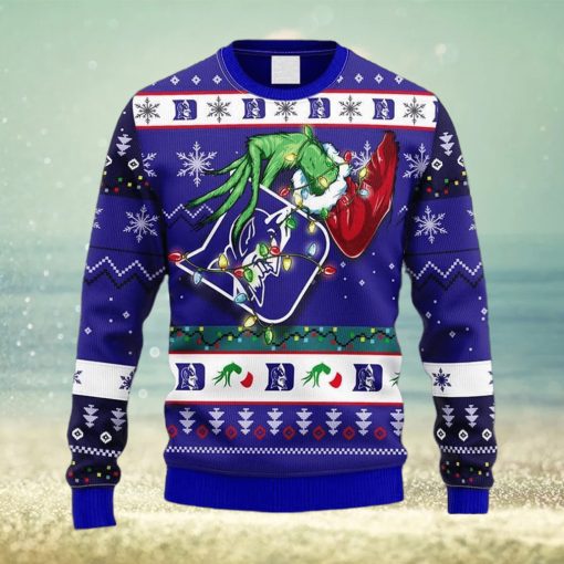 NCAA Duke Blue Devils Grinch Christmas Ugly 3D Sweater For Men And Women Gift Ugly Christmas