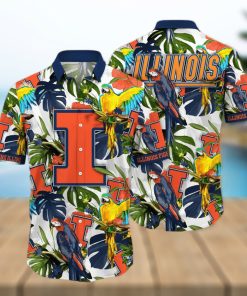 NCAA Illinois Fighting Illini Hawaiian Shirt Aloha Flora And Fauna Gift For Mom