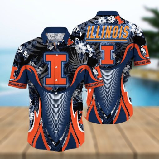 NCAA Illinois Fighting Illini Hawaiian Shirt Beach Lovers Gift