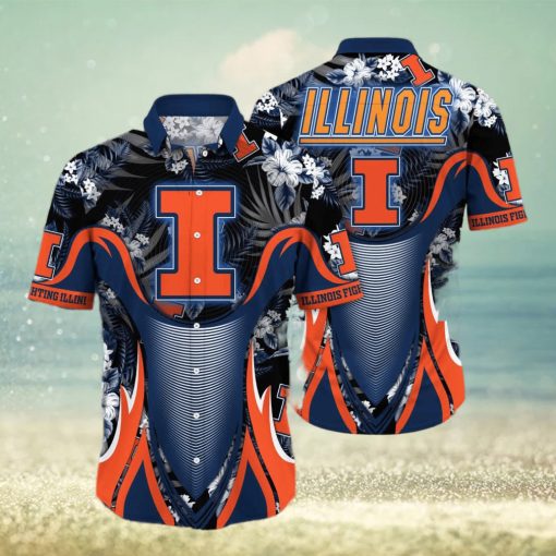 NCAA Illinois Fighting Illini Hawaiian Shirt Beach Lovers Gift