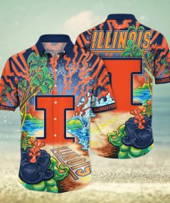 NCAA Illinois Fighting Illini Hawaiian Shirt Colorful Nature Gift For Dad