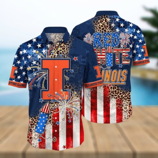 NCAA Illinois Fighting Illini Hawaiian Shirt Independence Day