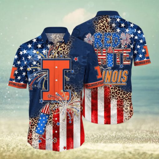 NCAA Illinois Fighting Illini Hawaiian Shirt Independence Day