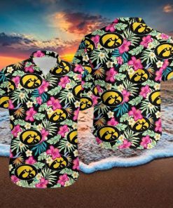 NCAA Iowa Hawkeyes Hawaiian Shirt Hibiscus Flowers Pattern Summer Aloha