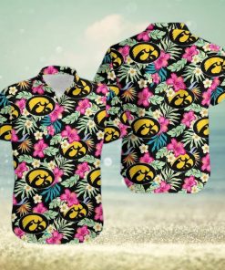 NCAA Iowa Hawkeyes Hawaiian Shirt Hibiscus Flowers Pattern Summer Aloha