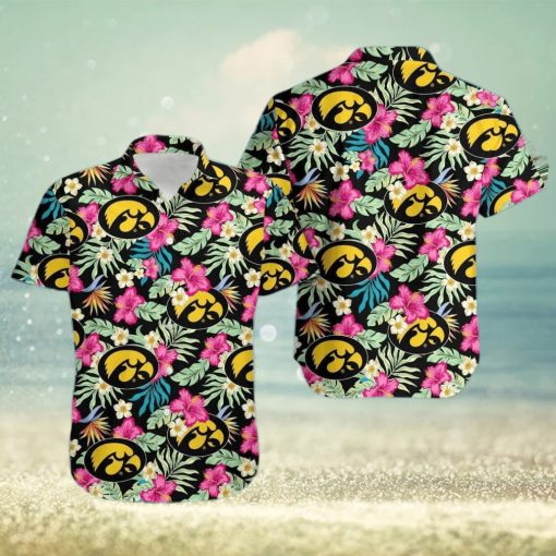 NCAA Iowa Hawkeyes Hawaiian Shirt Hibiscus Flowers Pattern Summer Aloha