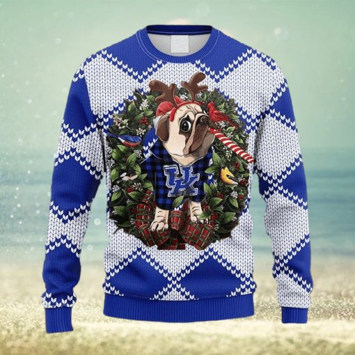 NCAA Kentucky Wildcats Pub Dog Christmas Ugly 3D Sweater For Men And Women Gift Ugly Christmas