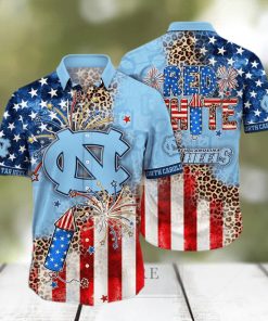 NCAA North Carolina Tar Heels Hawaiian Shirt Fireworks Independence Day