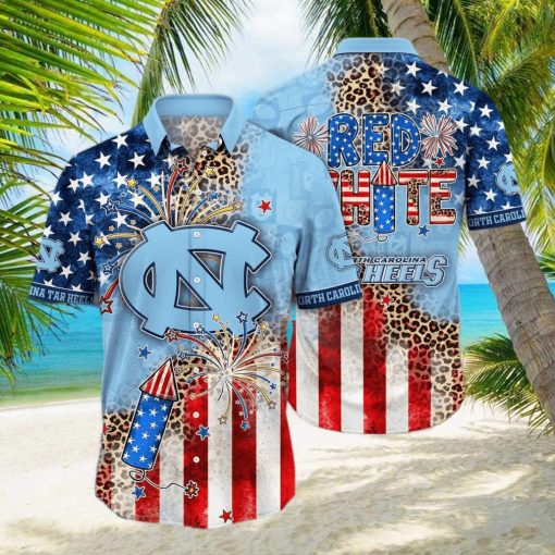 NCAA North Carolina Tar Heels Hawaiian Shirt Fireworks Independence Day