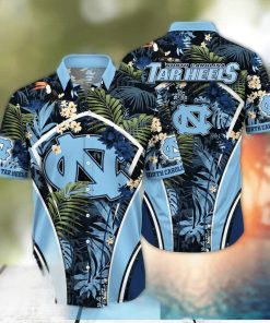 NCAA North Carolina Tar Heels Hawaiian Shirt Palm Leaves Pattern Practical Beach Gift